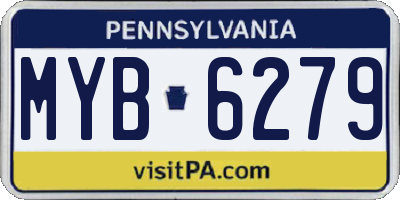 PA license plate MYB6279