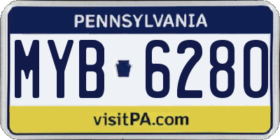 PA license plate MYB6280
