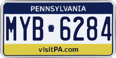 PA license plate MYB6284