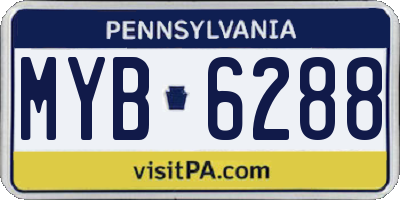 PA license plate MYB6288