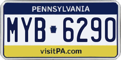 PA license plate MYB6290