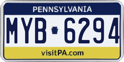 PA license plate MYB6294