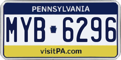 PA license plate MYB6296