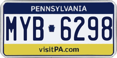 PA license plate MYB6298