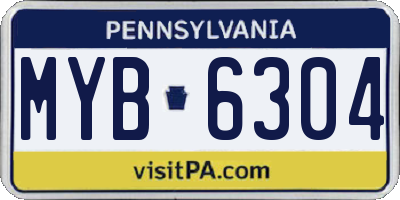 PA license plate MYB6304