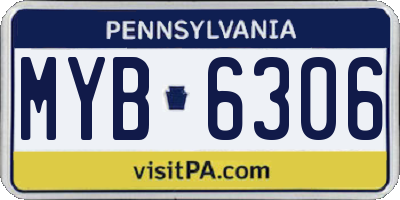 PA license plate MYB6306