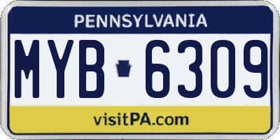 PA license plate MYB6309