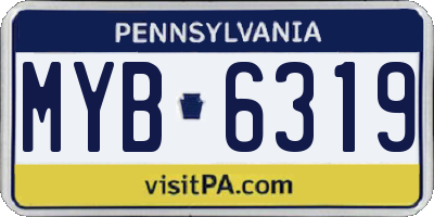 PA license plate MYB6319