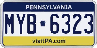 PA license plate MYB6323