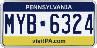 PA license plate MYB6324