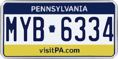 PA license plate MYB6334