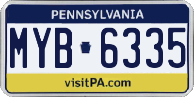 PA license plate MYB6335