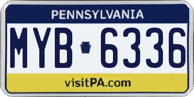PA license plate MYB6336