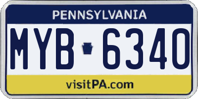 PA license plate MYB6340