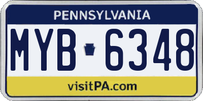 PA license plate MYB6348