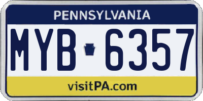 PA license plate MYB6357