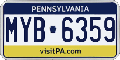PA license plate MYB6359