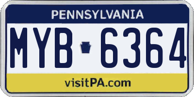 PA license plate MYB6364