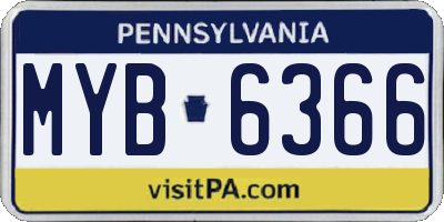 PA license plate MYB6366