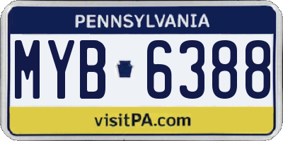 PA license plate MYB6388