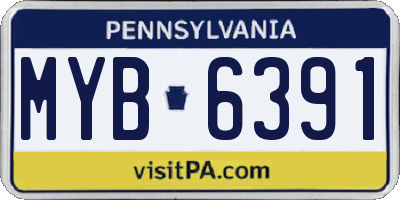 PA license plate MYB6391