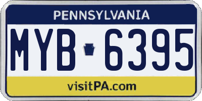 PA license plate MYB6395