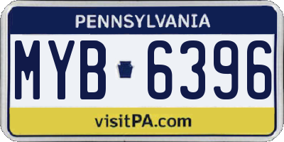 PA license plate MYB6396