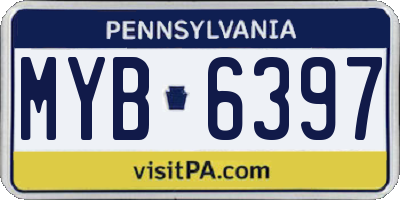 PA license plate MYB6397