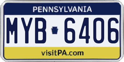 PA license plate MYB6406