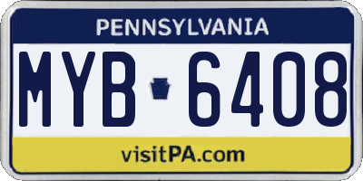 PA license plate MYB6408
