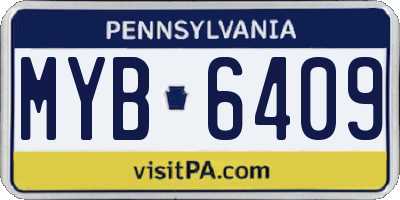 PA license plate MYB6409