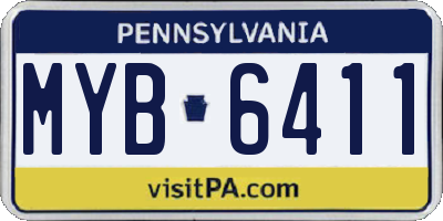 PA license plate MYB6411