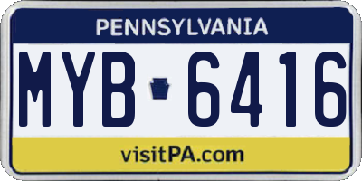 PA license plate MYB6416