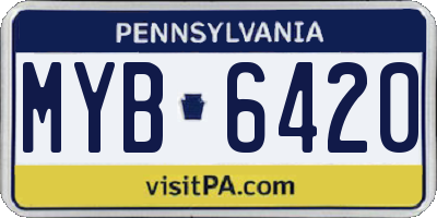 PA license plate MYB6420