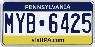 PA license plate MYB6425