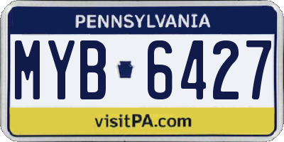 PA license plate MYB6427