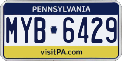 PA license plate MYB6429