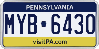 PA license plate MYB6430