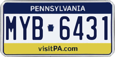 PA license plate MYB6431