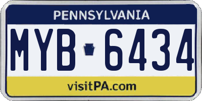 PA license plate MYB6434