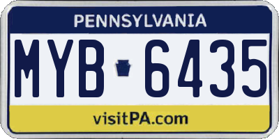 PA license plate MYB6435