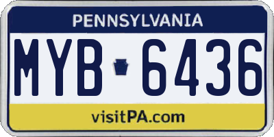 PA license plate MYB6436