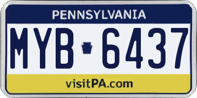 PA license plate MYB6437