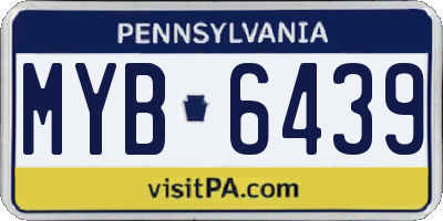 PA license plate MYB6439