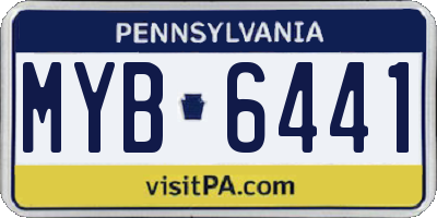 PA license plate MYB6441