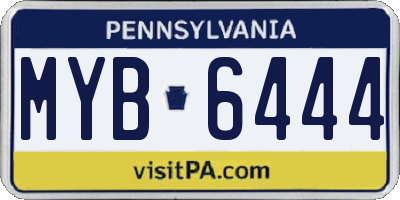 PA license plate MYB6444