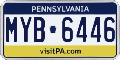 PA license plate MYB6446