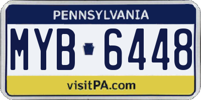 PA license plate MYB6448