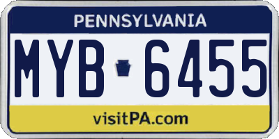 PA license plate MYB6455