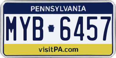 PA license plate MYB6457